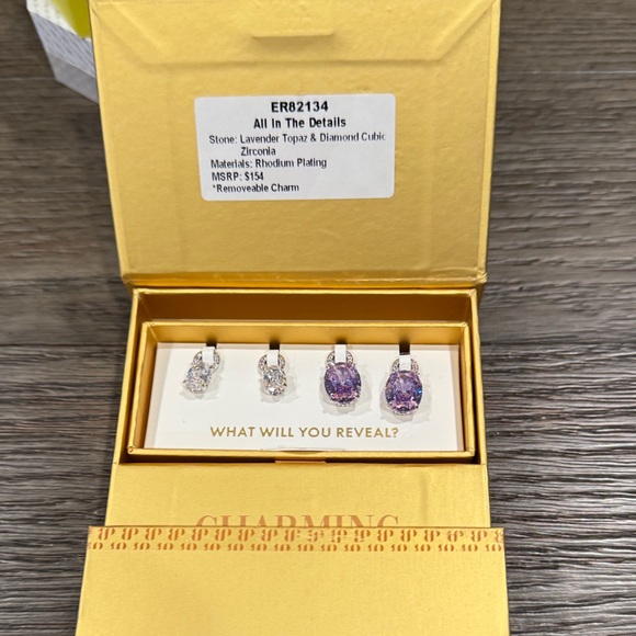 Bomb Party Jewelry - Charming‎ Lavender and Silver Earrings